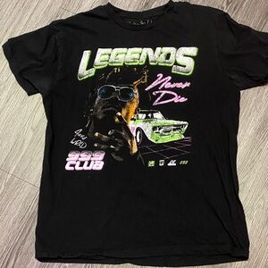 Legends Never Die Black Graphic Tee